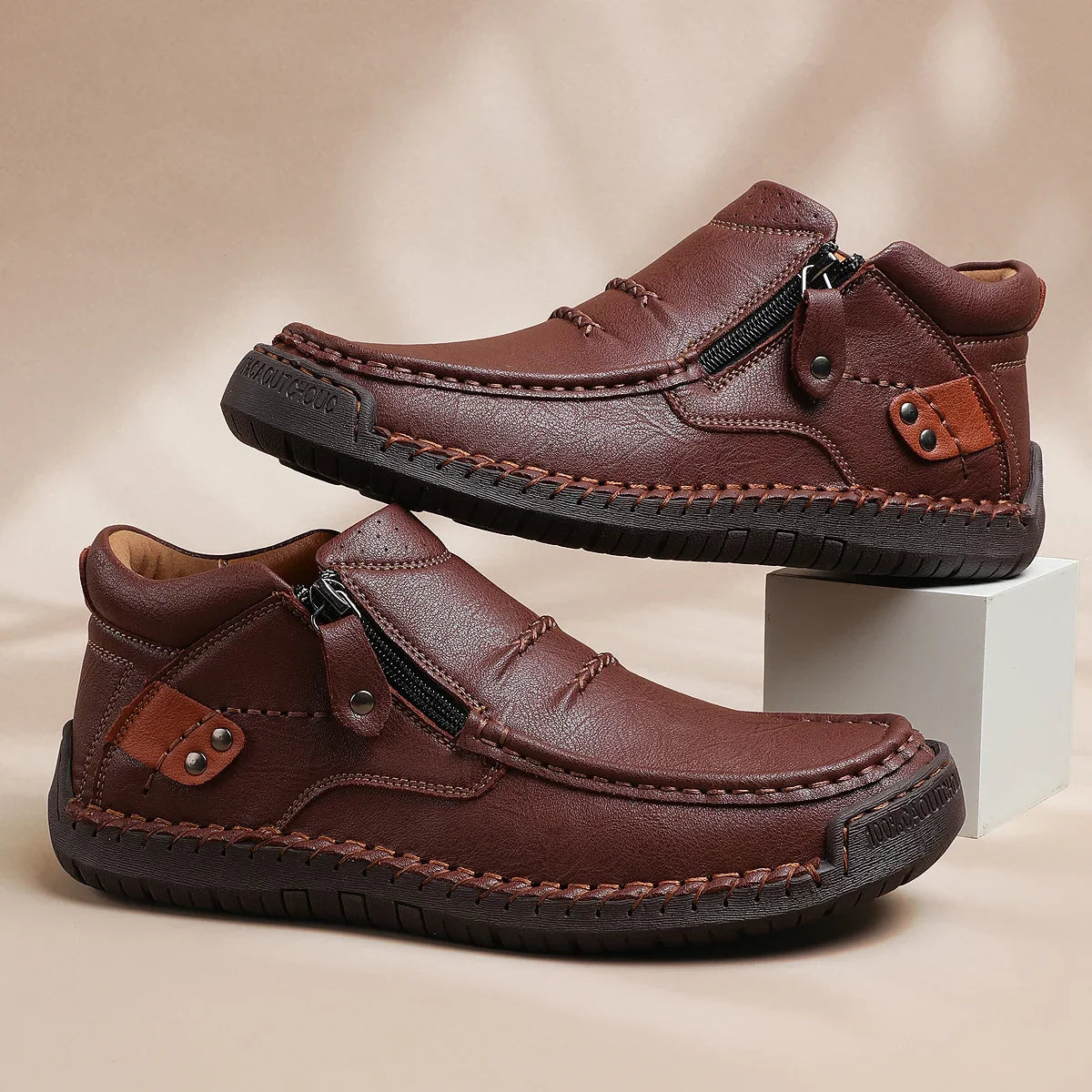 Shynexx® Premium Leather Slip-On – Wide Toe Box & Healthy All-Day Comfort