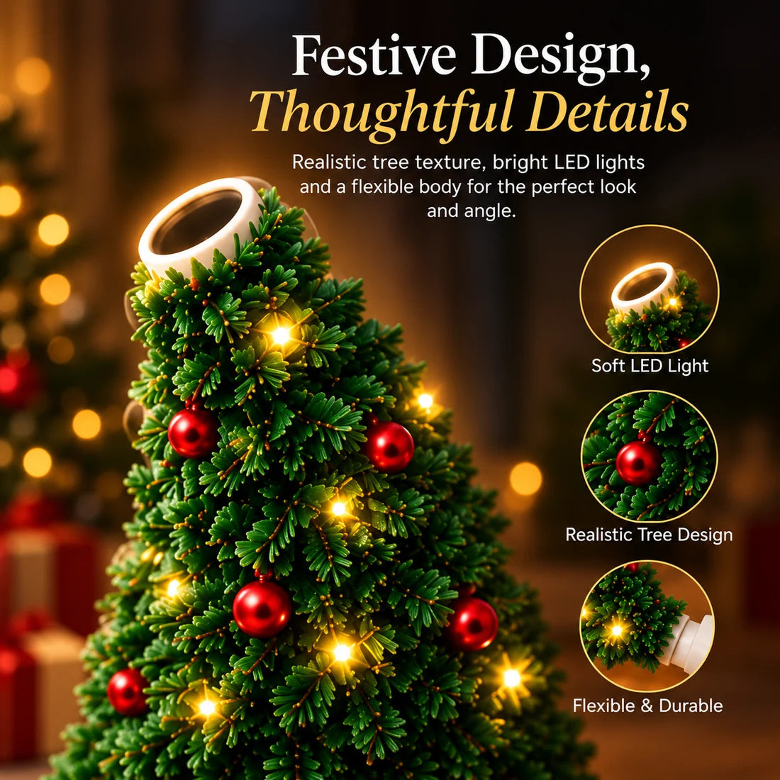 USB Christmas Projection Lamp with 6 Festive Scenes