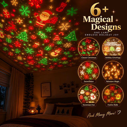 USB Christmas Projection Lamp with 6 Festive Scenes